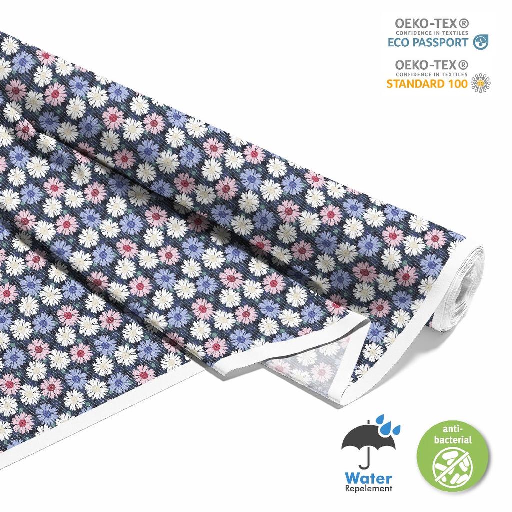 Outdoor Dekostoffe Oxford - Motiv Bunte Gänseblümchen I Dx349