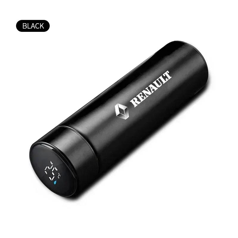 2026 Hot For Renault Interior Stickers 500ML Stainless Steel Intelligent Temperature Display LED Thermos Cup For Renault Fluence