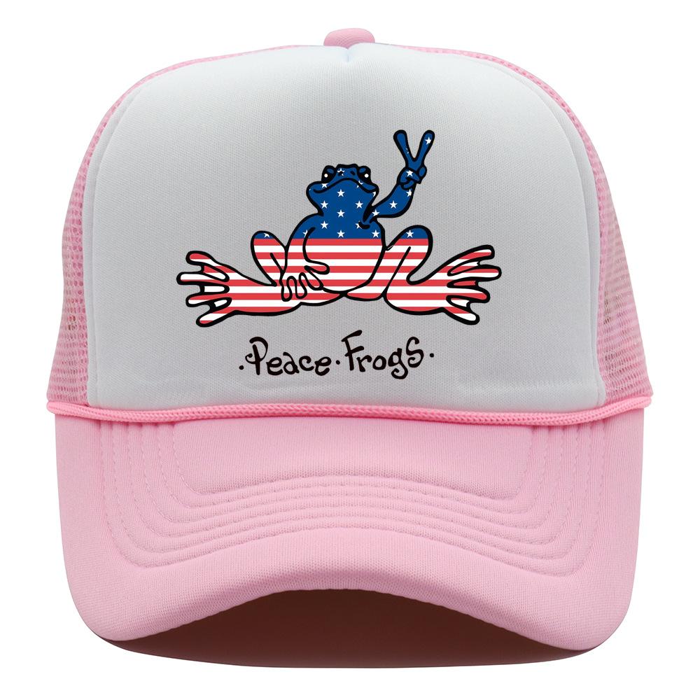 Peace FrogS. New printed cartoon curved-brimmed hip-hop cap men's and women's cartoon casual hip-hop baseball cap