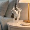 Antler Deer Decor Christmas Elk Statue with Wings, 3D Printed Reindeer Figurine, Modern Sculpture for Living Room Standing Dining Table, Fireplace,