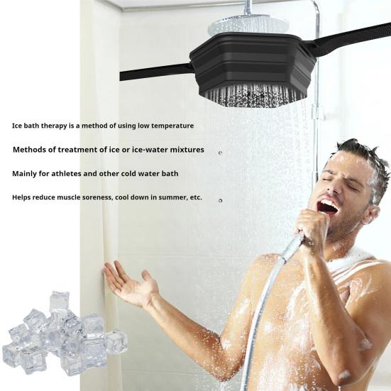 Летняя ледяная ванна Силиконовая ванна с регулируемым ремнем Складная быстроохлаждающаяся насадка под душем Фильтр для душа с холодным замачиванием Ведро с фильтром для ледяного душа Хитрое приспособление