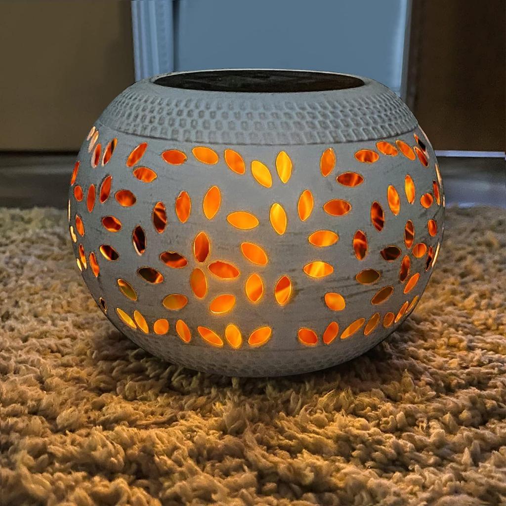 Солнечная кованая железная садовая пепельница-украшение: Полая подсветка для внутреннего/наружного балкона и ландшафтного декора виллы.