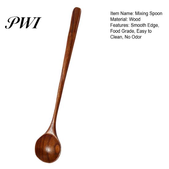 Wooden Spoon Mixing Long Handle Smooth Edge Heat-Resistant Food Grade Non-Stick Multipurpose Soup Comfortable Grip BPA Free Stirring Cooking