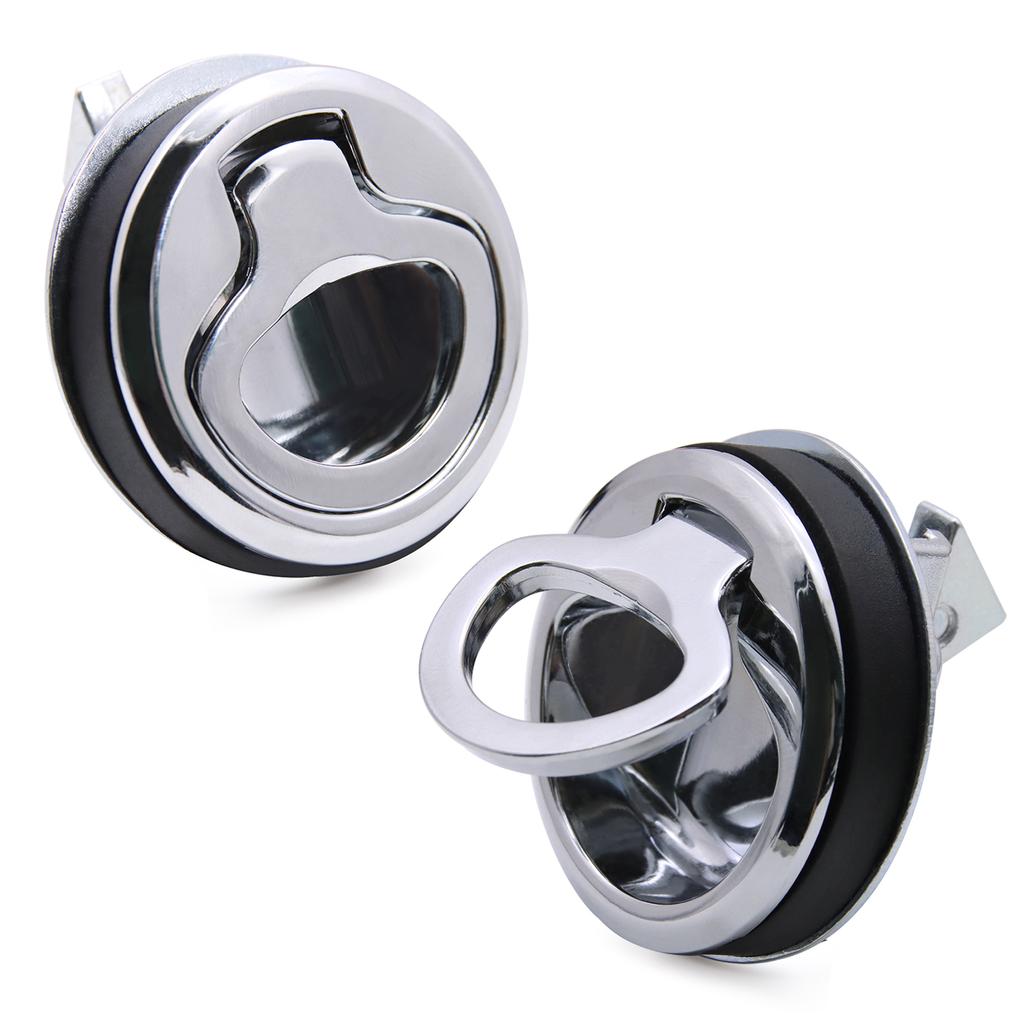 2/4/6/10PCS Plastic Marine Boat Round Deck Lock Flush Pull Slam Latches Lift Ring Handle RV Boat Yacht Hatch Door Lock
