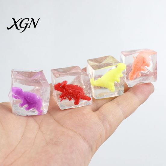 Ice Cube Squeeze Toy 15Pcs Dinosaur Anxiety Relieving Clear Sensory Elastic Stress Ball Soft Stretchy Transparent Focus Aid Relaxation Tools