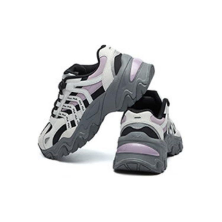 Fila Sofia 2 Fishbone Shoes 2.0 Retro Casual Shock Absorbing Non-Slip Wear-Resistant Low-Top Dad Shoes Women Sneaker Gray Purple F12W134159FBA