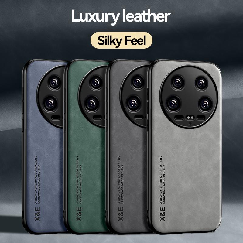 Для Xiaomi 14 Ultra Case Xiaomi Mi 14 Ultra Capas кожаный силиконовый защитный чехол Xiaomi14 Mi 14 Ultra автомобильный магнитный держатель чехол