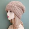 Новая женская зимняя шапка с напуском, модная шапка-бини с манжетами, теплая зимняя шапка для женщин, повседневная уличная вязаная шапка