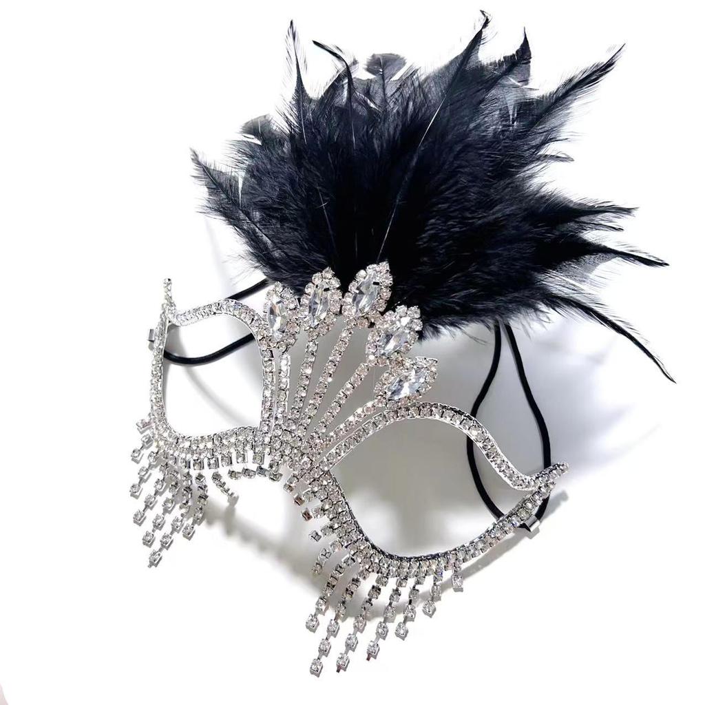 Маскарадная маска с кисточками из стразов высокого класса для ночного клуба и сценических выступлений