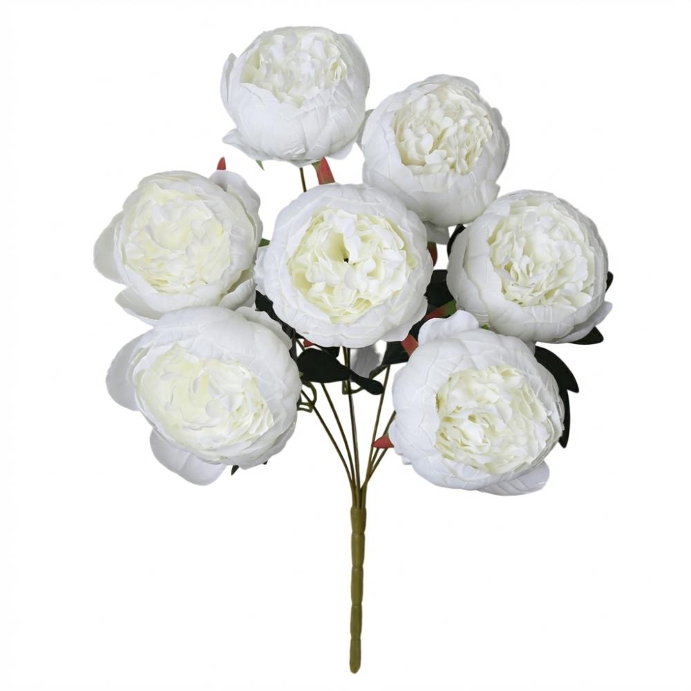 44cm Height Simulation Flower 7 Heads Peony Buds Wedding Bouquet Desktop Ornament