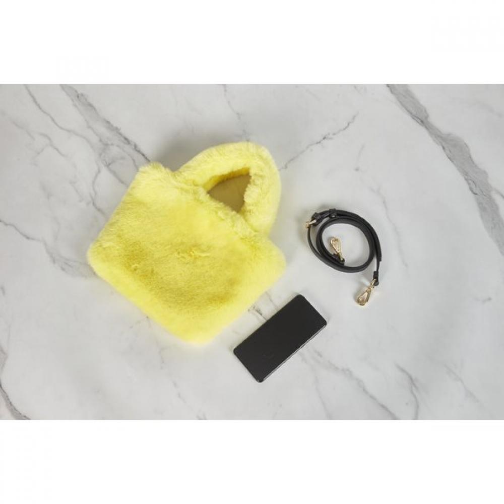 Lala Fogni Fur Tote Crossbody Bag Lemon Maiab0029