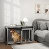 118cm Dog Crate Furniture with Removable Cushion for Extra Large Dogs - Grey