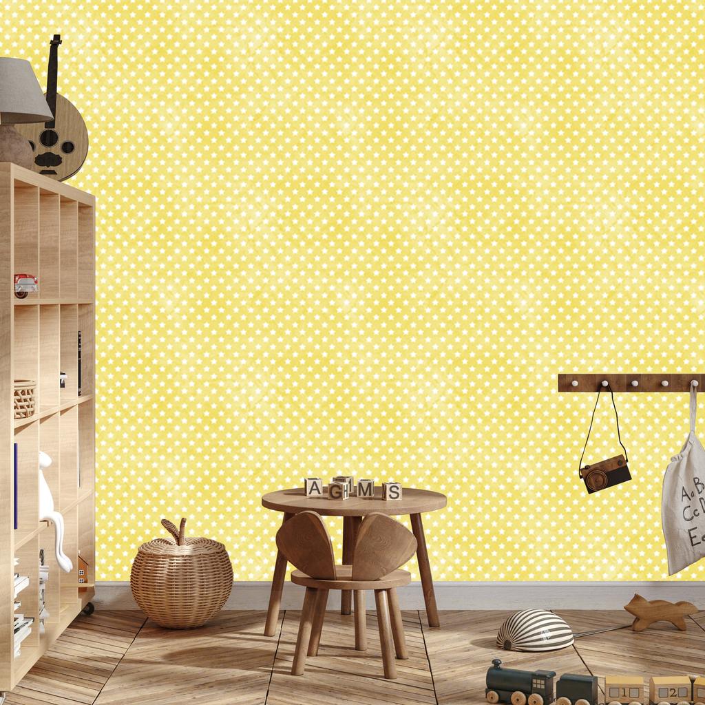 Cream Stars Wallpaper for Living Room and Bedroom 50x1000