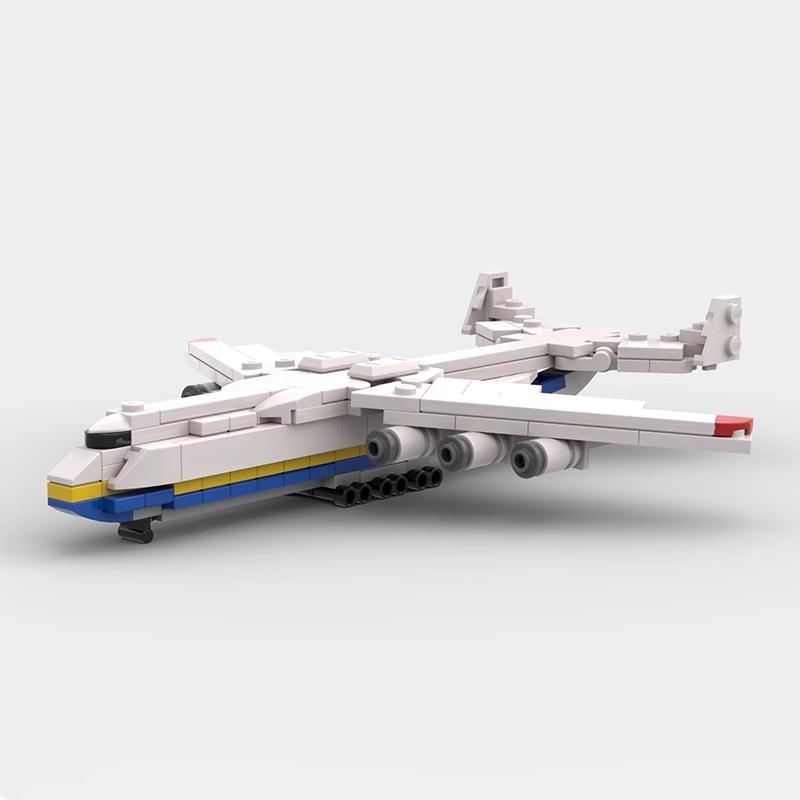 Модель Самолета из Строительных Кирпичей MOC с Подставкой для Демонстрации Транспортный Самолет-Шаттл Блочный Конструктор для Детей и Коллекционеров
