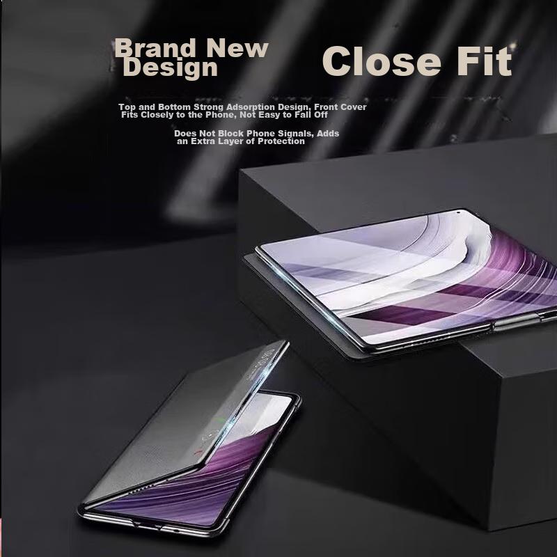 Huawei Mate X5 Phone Case, Mate X5 Foldable Screen Phone Leather Collector's Edition Stand Anti-Drop Case Front Cover Leather Case Classic Black