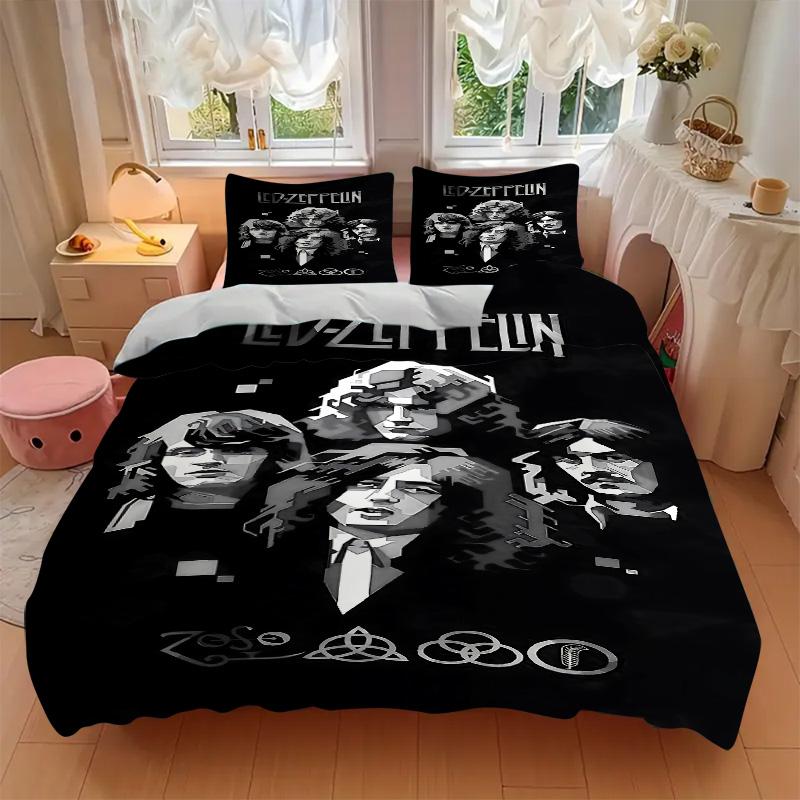 Zeppelin Rock Legends Комплект постельного белья 3 шт. Пододеяльник с 2 наволочками Домашний подарок на день рождения