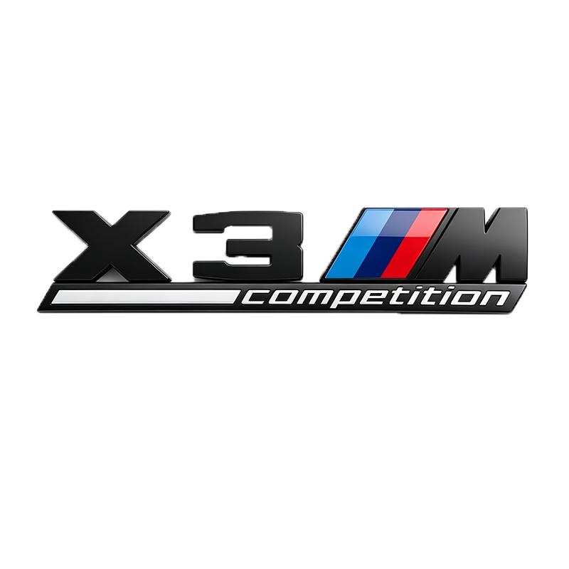 NTSM5 Glossy Black COMPETITION Bar Underlined Emblem For BMW Thunder Edition M1 M2 M3 M4 M5 M6 M7 M8 X3M X4M X5M X6M Car Trunk Sticker