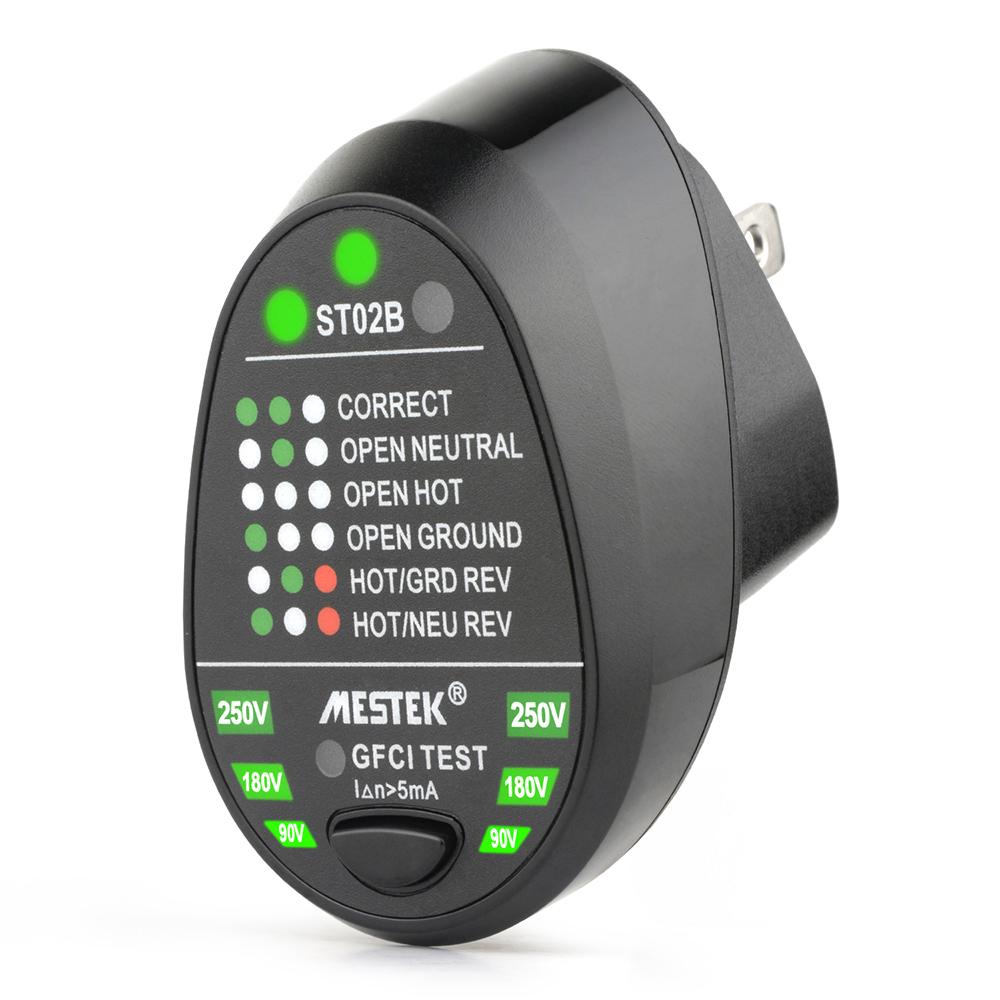 Усовершенствованный тестер электрических розеток MESTEK RCD, автоматическая схема тестирования нейтрального провода под напряжением