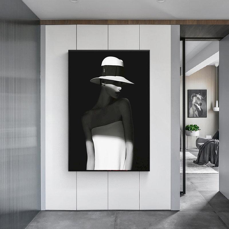 Скандинавская черно-белая фигура, модель, постеры и принты, минимализм, настенное искусство для девочек, холст, картины, фотографии, домашний декор для гостиной