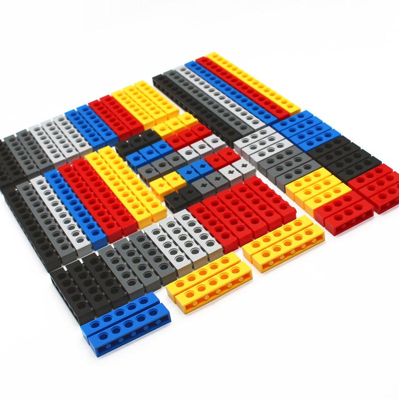 100 шт. Технические Строительные Блоки Детали Оптом MOC Толстые Кирпичи 6 Цветовая Комбинация Аксессуары Шипованные Длинные Балки Робот Дети