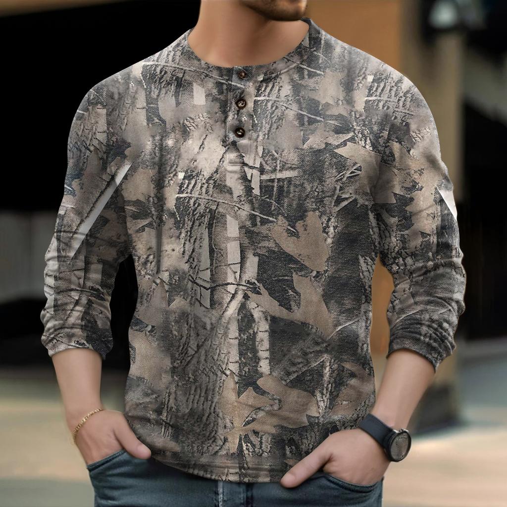 Мужская уличная винтажная модная спортивная футболка с v-образным вырезом и длинным рукавом