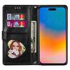 For iPhone 16 Pro Stand Case Glitter Phone Leather Cover Zipper Pocket