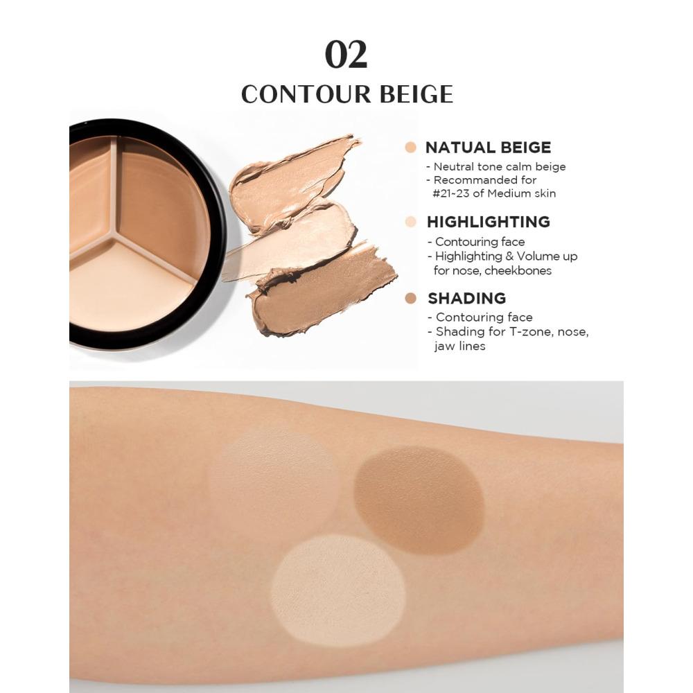 THE SAEM Cover Perfection Triple Pot Concealer 02 Контурный бежевый