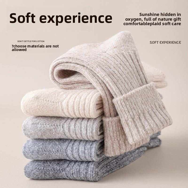 Носки Hei Hei Весенние и осенние толстые нитяные носки Детские зимние чулки Двойные толстые теплые и кашемировые носки на месяц