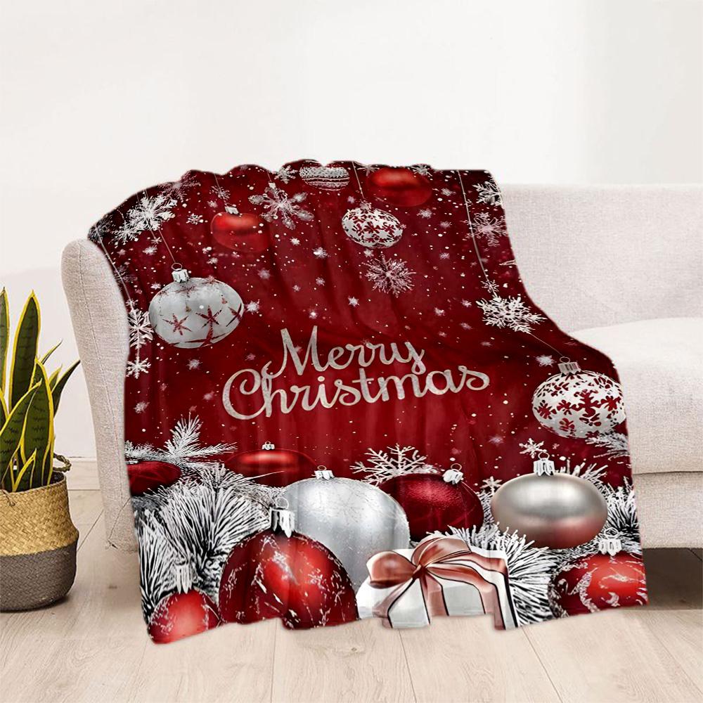 Christmas Snowman And Bear Flannel Blanket,Lightweight,Office Blanket,Sofa Blanket,Comfortable Blanket