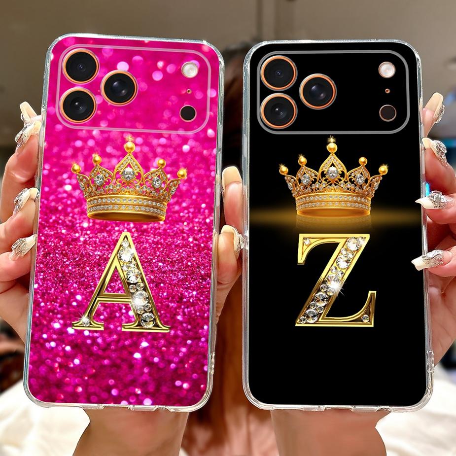 Чехол для Apple iPhone 17 Pro Max Новый Чехол с Буквами Короны Мягкий Тонкий Чехол для Телефона Для iPhone 17 Air iPhone17 Pro Max Задняя Крышка Сумки