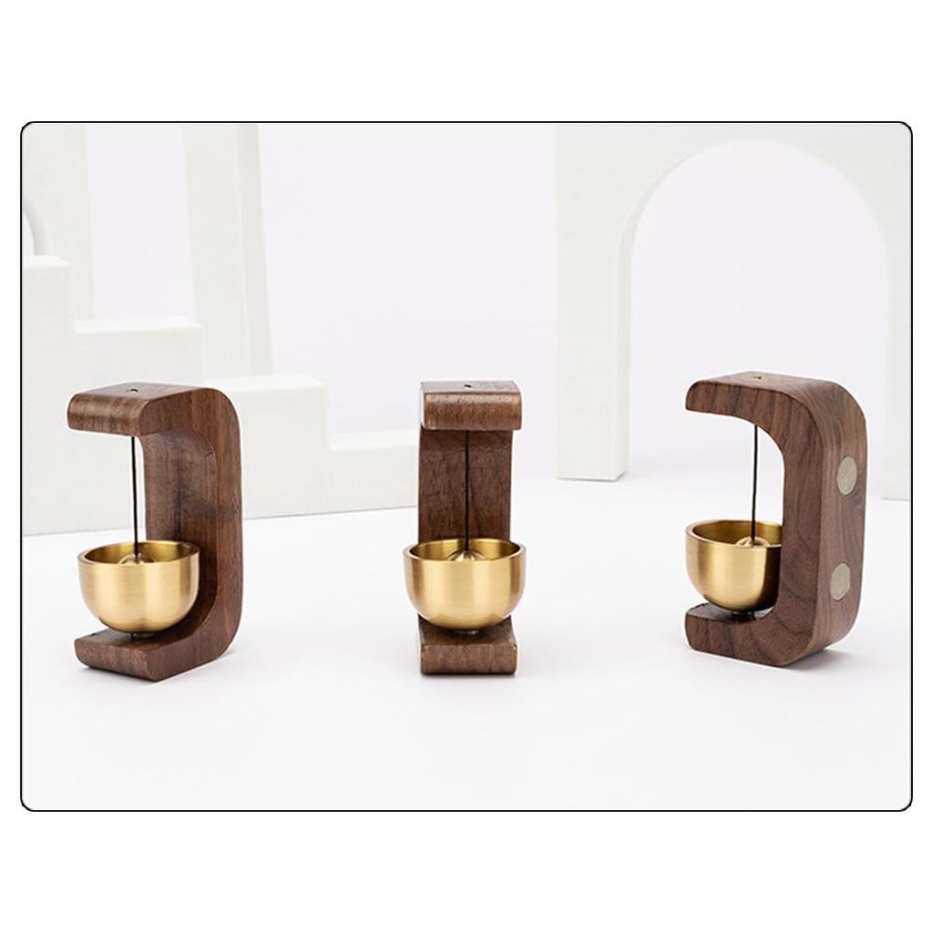 Миниатюрный буддийский колокольчик, Латунь, Поминальная служба по питомцу, Современный буддийский алтарь, Красивый звук, Мини-подставка, Натуральное дерево, Стильный, Портативный