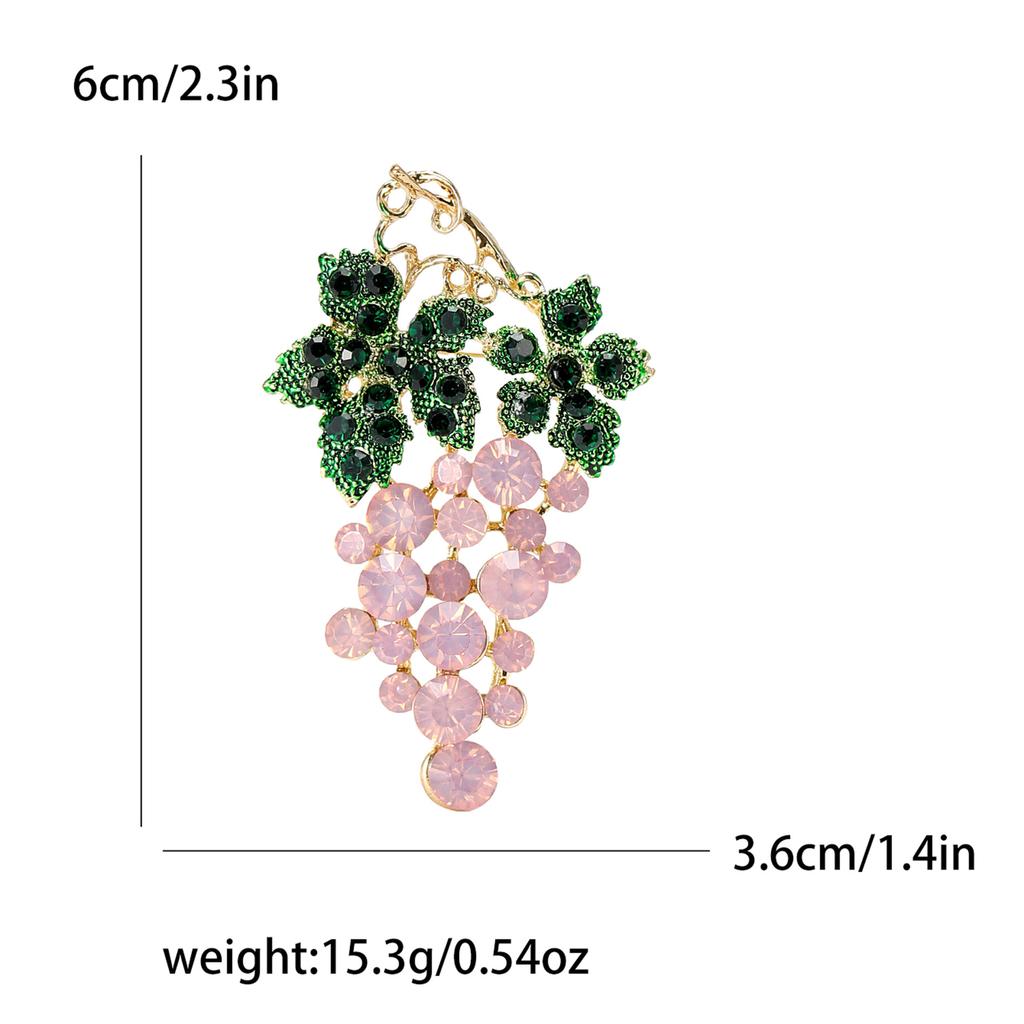 Fashion Rhinestone Grape Brooch High-End Temperament Simple Apparel Accessories Coat Suit Pin Brooch