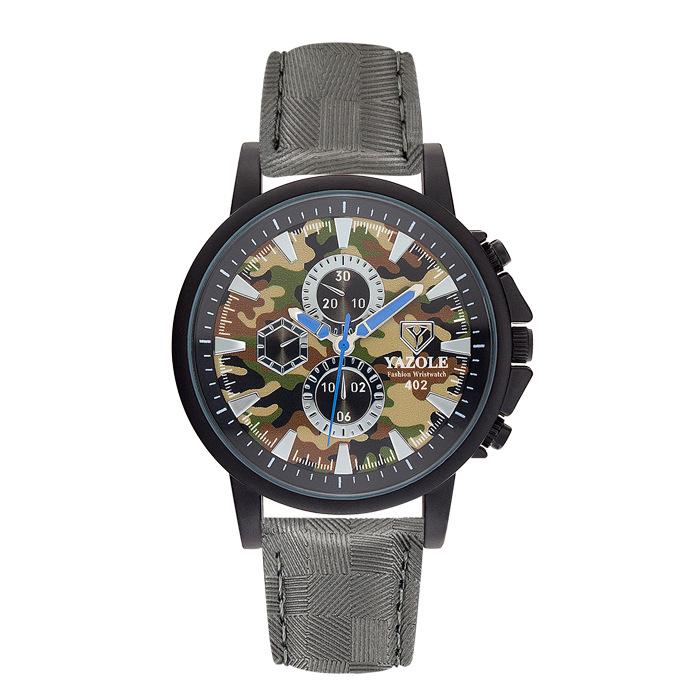 Yazole 402 Own Brand Colors Unisex Quartz Watch Weird Leather Band 3 Dials Decorations Simple Student Relogio Musculino