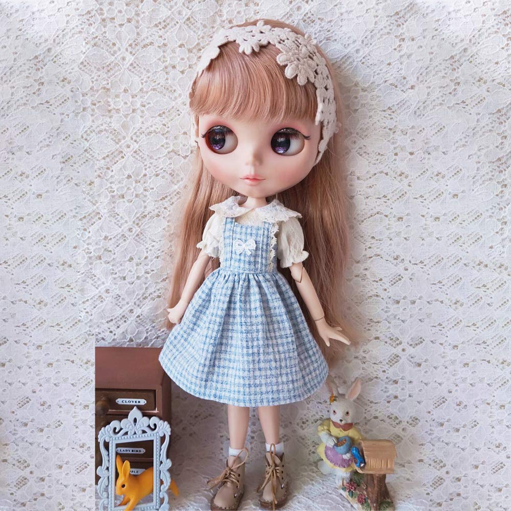 Rakulifey Костюм Блайз Платье Рубашка Одежда для куклы Блайз Licca-chan Obitsu 24 Универсальный комплект из 2 предметов (синий)