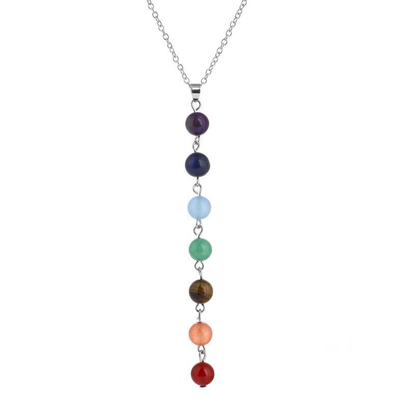8mm Amethyst Yoga Pendant Necklace