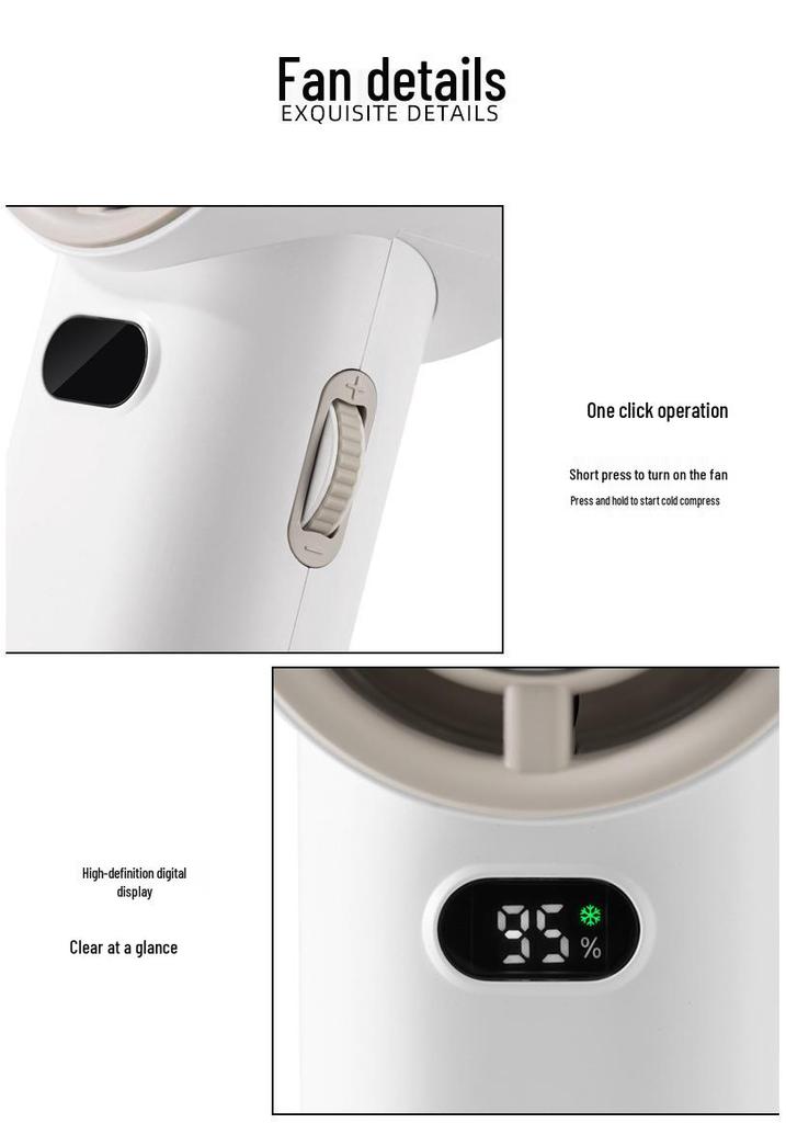 New Compact High-Speed Handheld Cooling Fan with USB for Outdoor Use