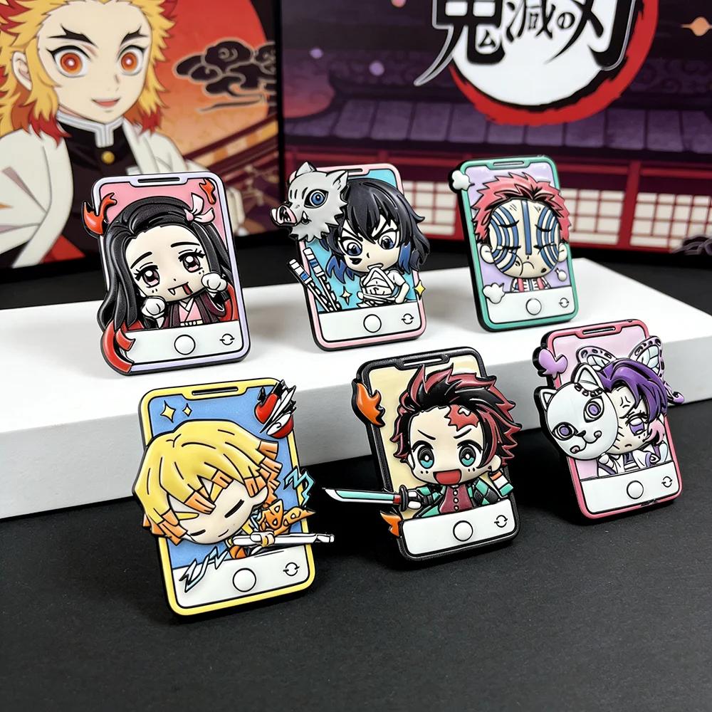 -6Pcs/Set Demon Slayer Anime Cosplay Brooches Cute Character Pins Clothing Backpack Lapel Badges Jewelry Accessories Gifts