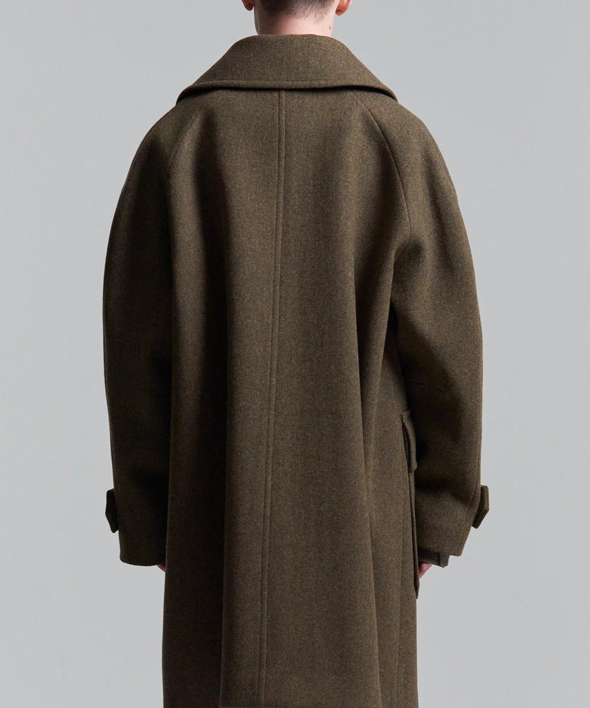 Woosuk Oversized Double Coat (Dark Olive)