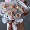 Декоративная ткань Светодиодный Цветок Упаковочная бумага Со светом Кружевная сетка Светодиодная Упаковка Тюль Упаковка для букетов невесты Свадьба