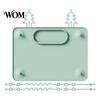 Foldable Play Mats Silicone Baby Placemat with Suction Cup, Toddlers Eating Food Mat Stain Proof Placemats Anti-fall Rope, Multi-functional