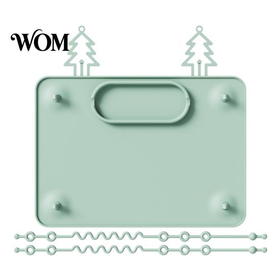Foldable Play Mats Silicone Baby Placemat with Suction Cup, Toddlers Eating Food Mat Stain Proof Placemats Anti-fall Rope, Multi-functional