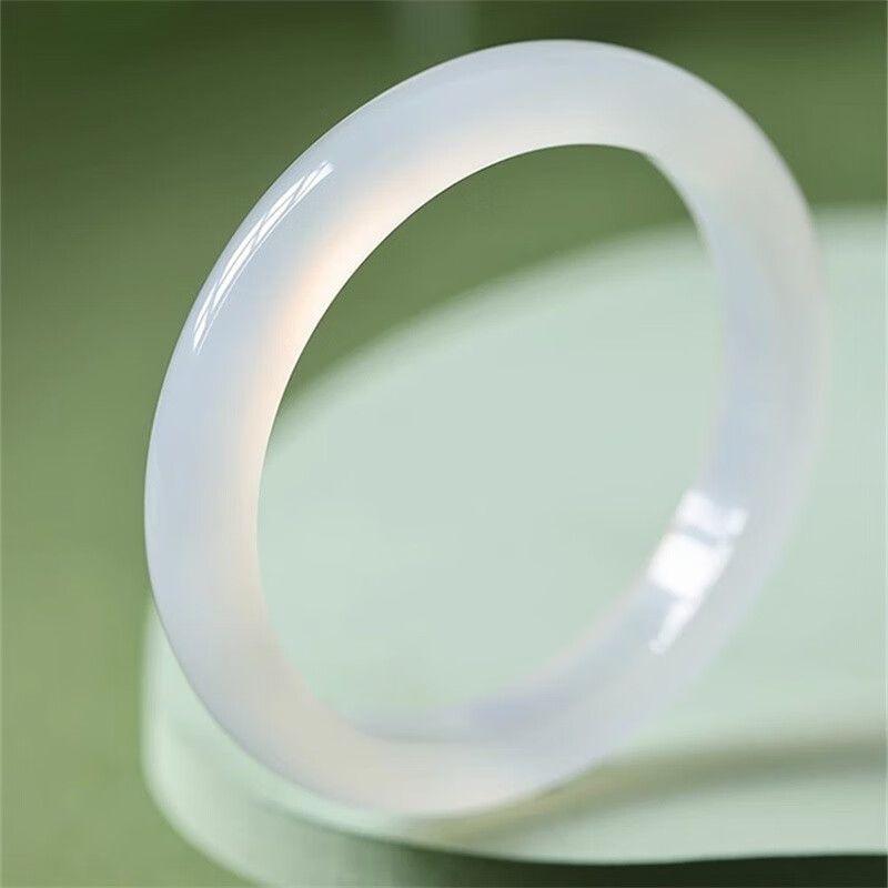 Браслет из белого лунного нефрита, браслет из агата, браслет из нефрита, детский стиль, ледяные семена, желе из личи, кристалл темперамента