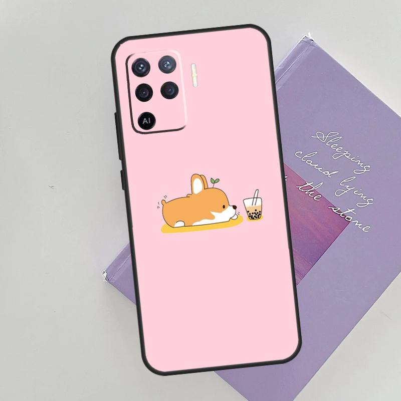 Cartoon Corgi Dog Shiba Inu Cover For Oppo A78 A98 A74 A54 A94 A15 A16 A17 A52 A72 A76 A96 A53 A57S A58 A5 A9 Phone Case
