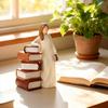 Статуэтка Девочка с книгой Ручная роспись Скульптура Декор Книжная тематика Статуэтка девочки для дома Гостиной Кабинета Книжной полки Камина Стола