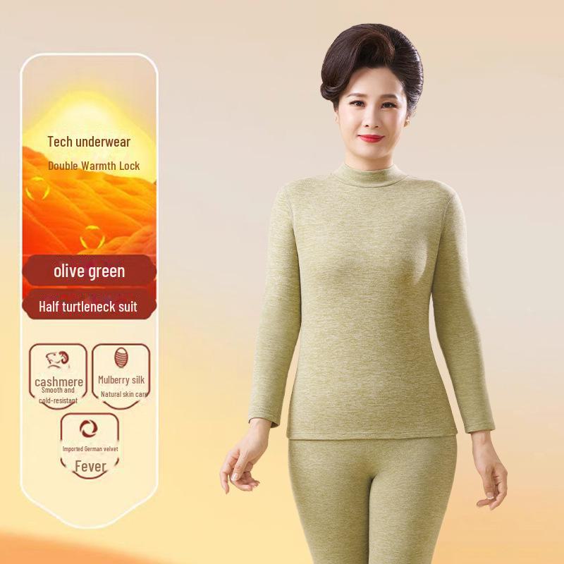 Осенний костюм из немецкого кашемира: Женский термохлопковый свитер и низ для пожилых людей