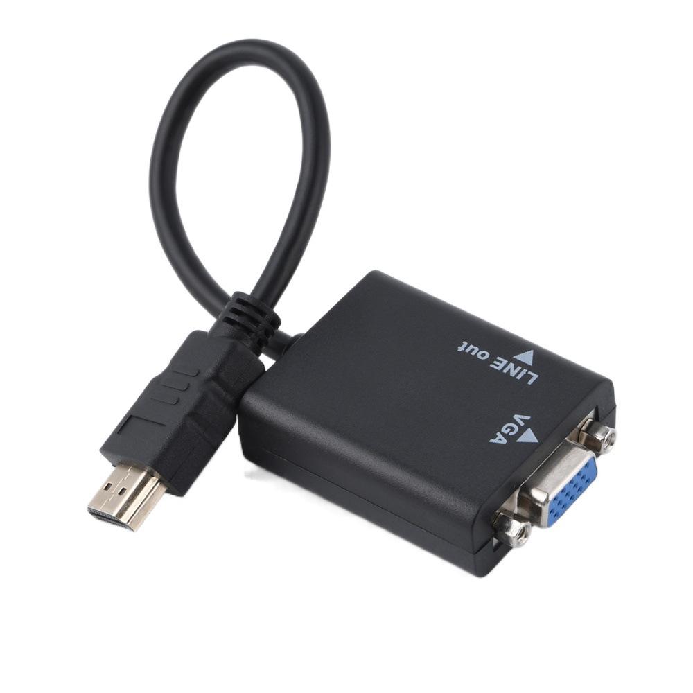 HD 1080P HDMI To VGA Cable Converter With Audio Power Supply HDMI Male To VGA Female Converter Adapter for Tablet Laptop PC TV