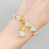 Delicate Pixiu Pendant Bracelet Chinese Style Beaded Bangles Imitation Marble Stone Bracelet  Gifts