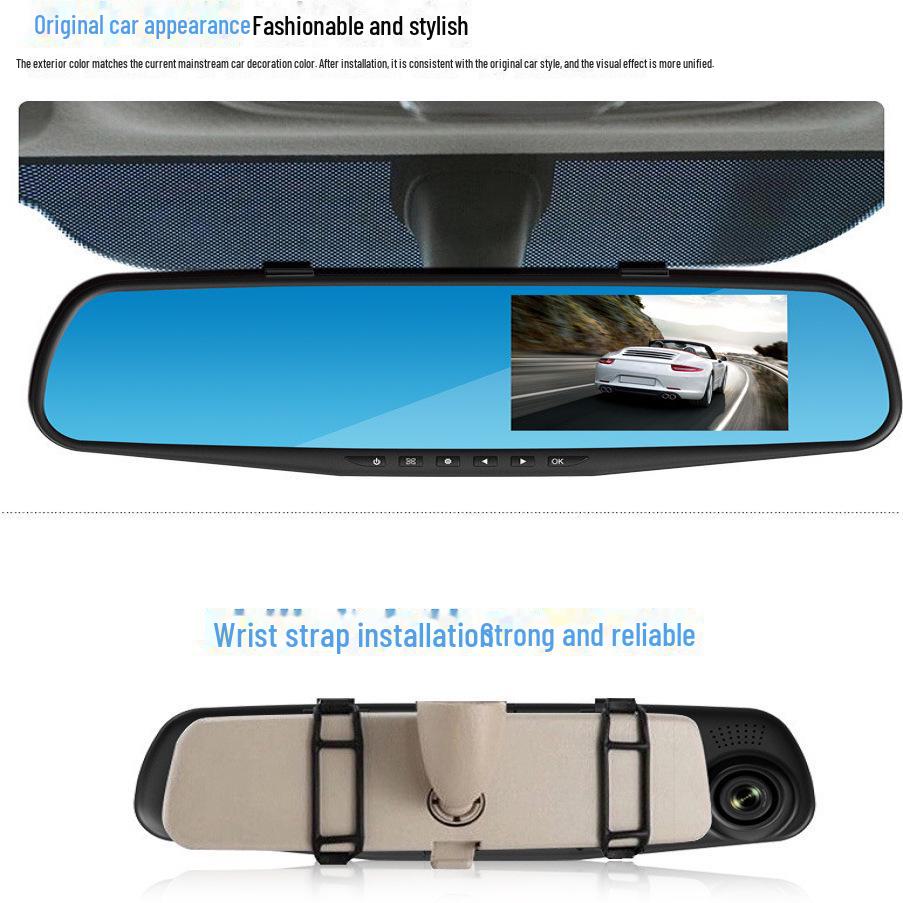 3,5-дюймовый двухобъективный зеркальный видеорегистратор заднего вида с функцией циклической записи