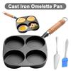 Чугунная яйцеварка и блинница на 4 чашки с антипригарным покрытием и огнеупорной ручкой для эффективного приготовления завтрака
