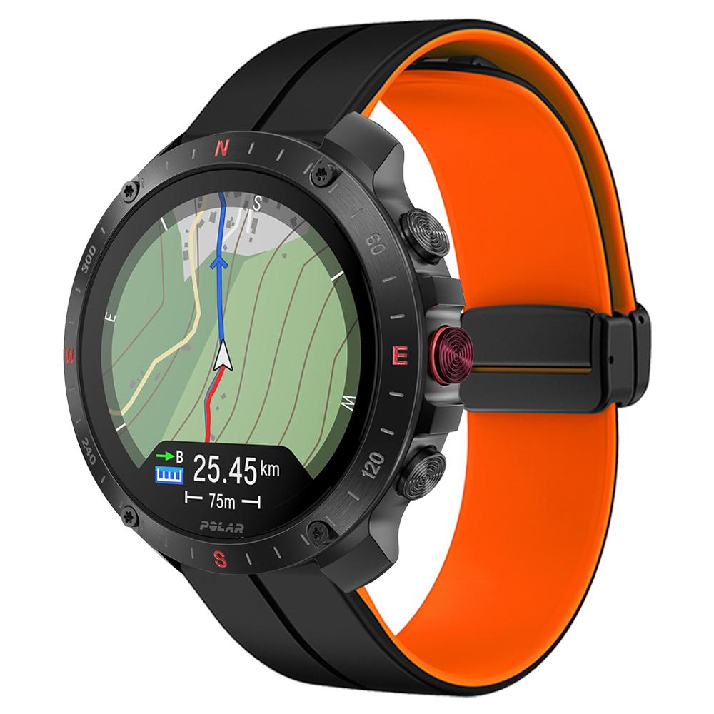 22 мм 20 мм Магнитная пряжка Силиконовый ремешок для POLAR Grit X2 Pro Titan / Vantage V3 M M2 / Ignite 3 2/Pacer / Unite Ремешок